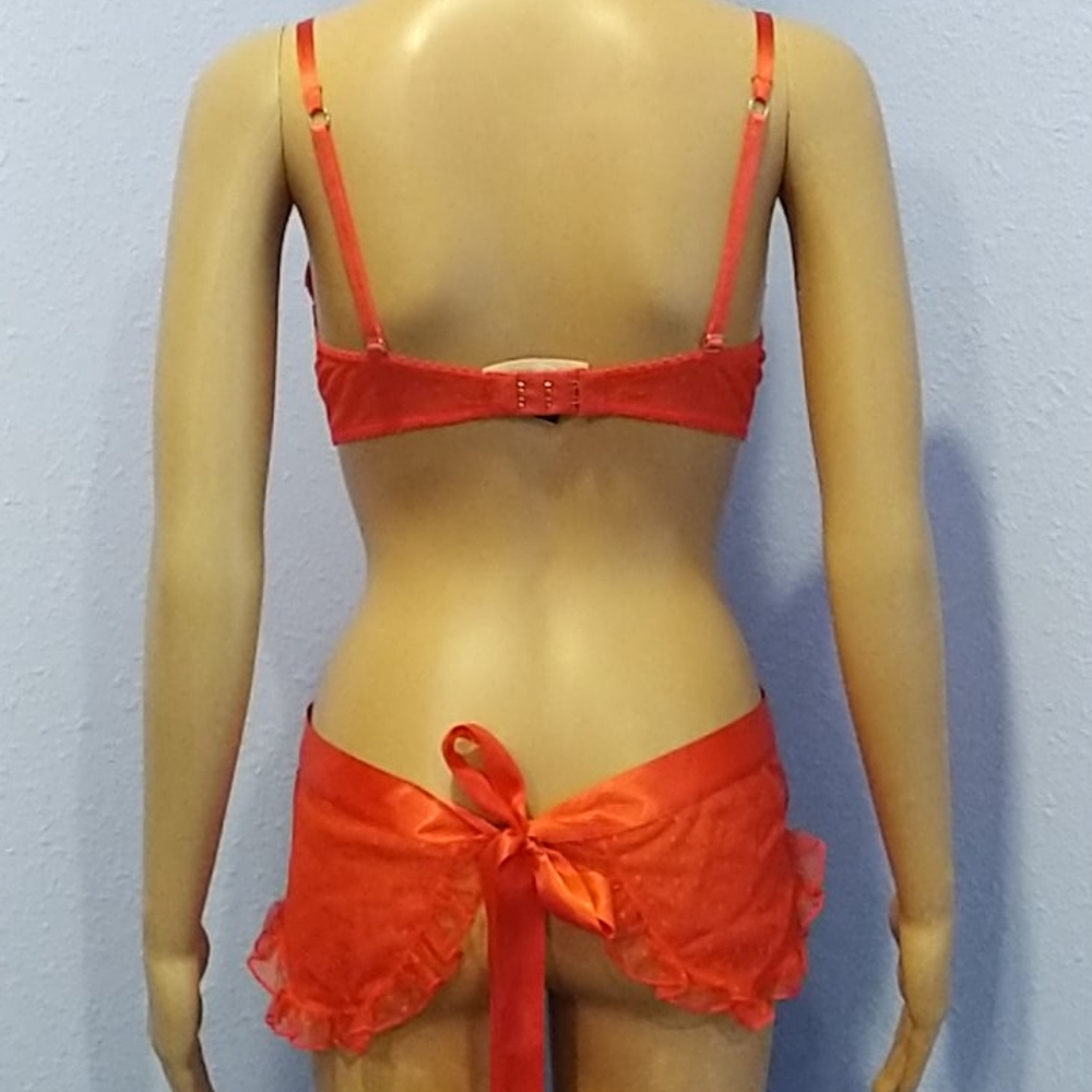NWT VS Pin Up Style Babydoll Apron Red & Pink 34d - Picture 6 of 6